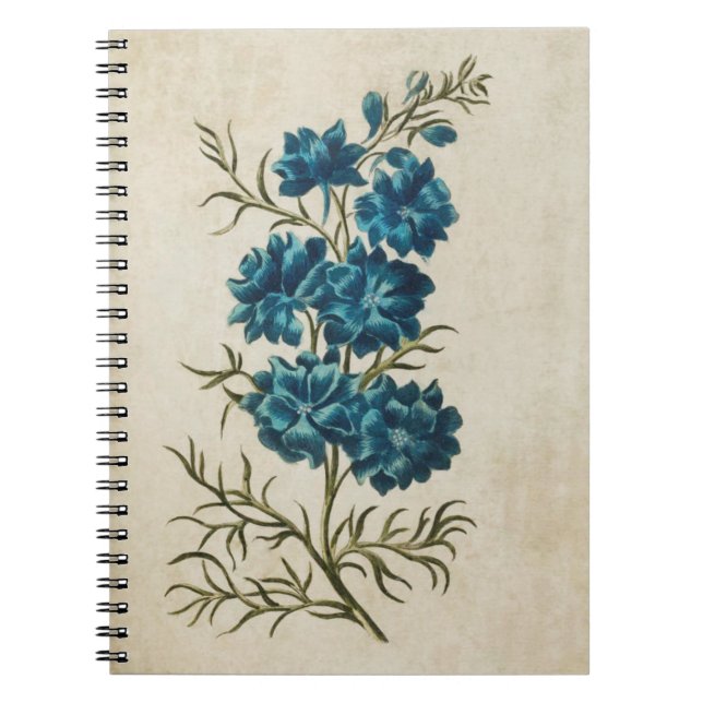 Vintager Botanischer Doppelspur Notizblock (Vorderseite)
