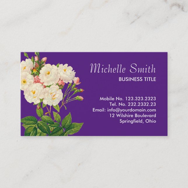 Vintager botanischer Druck-Gärtner-mit Visitenkarte (Vorderseite)