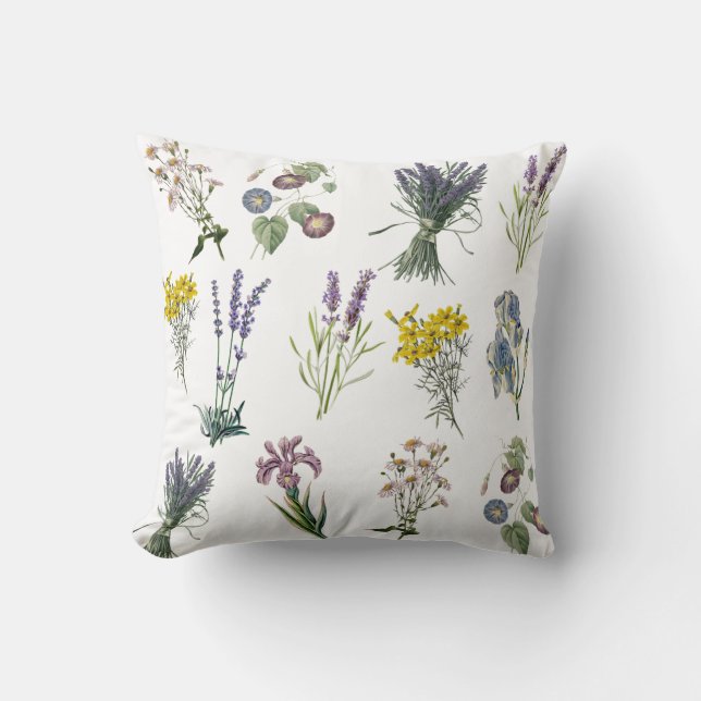 Vintager botanischer Garten Print, Garten Nostalgi Kissen (Vorderseite)