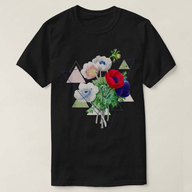 Vintager botanischer schöner Blume Power T-Shirt (Design vorne)