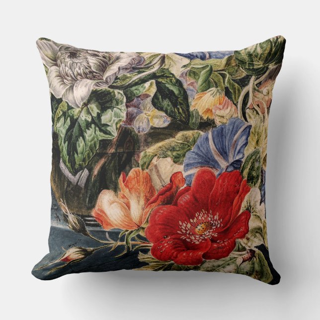Vintager Bouquet von Blume Kissen (Vorderseite)