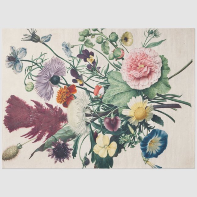 Vintager Bouquet von Blume Seidenpapier (Vorderseite)