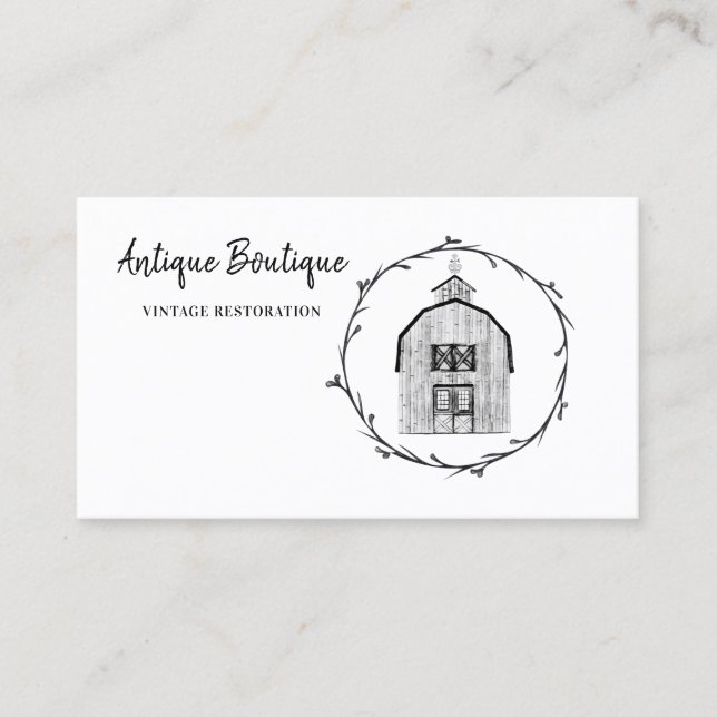 Vintager Boutique-Shop Visitenkarte (Vorderseite)