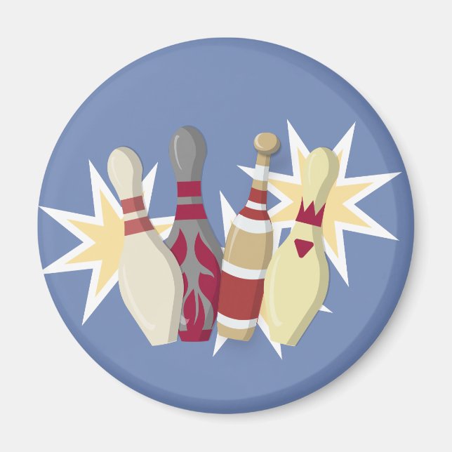 Vintager Bowling Themed Magnet (Vorne)