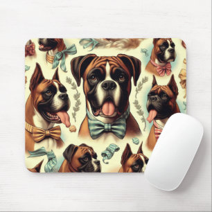 Vintager Boxer Hund nahtlos Mousepad