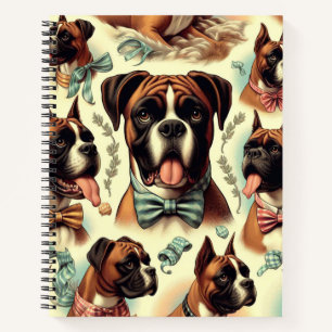 Vintager Boxer Hund nahtlos Notizbuch