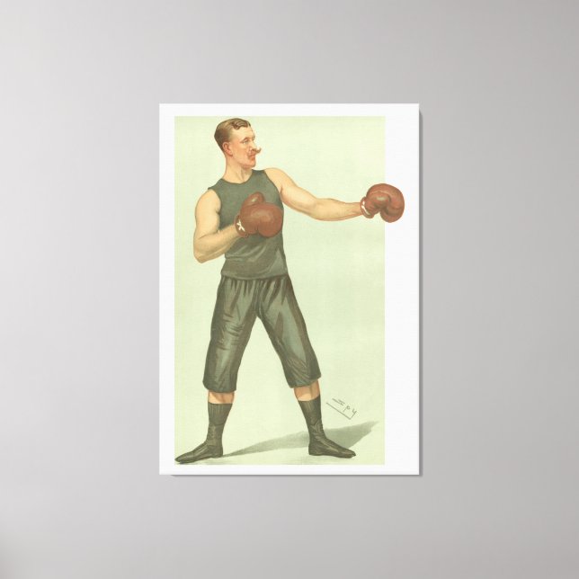 Vintager Boxer mit langen grünen Stämmen Leinwanddruck (Vorderseite)