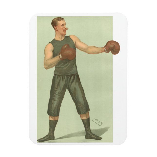 Vintager Boxer mit langen grünen Stämmen Magnet (Vertikal)