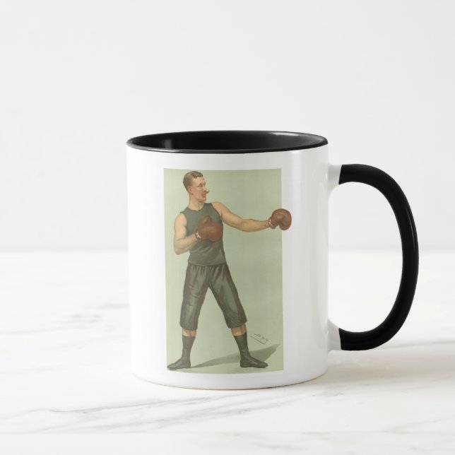 Vintager Boxer mit langen grünen Stämmen Tasse (Rechts)