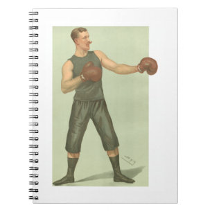 Vintager Boxer mit langes Grün-Stämmen Notizblock