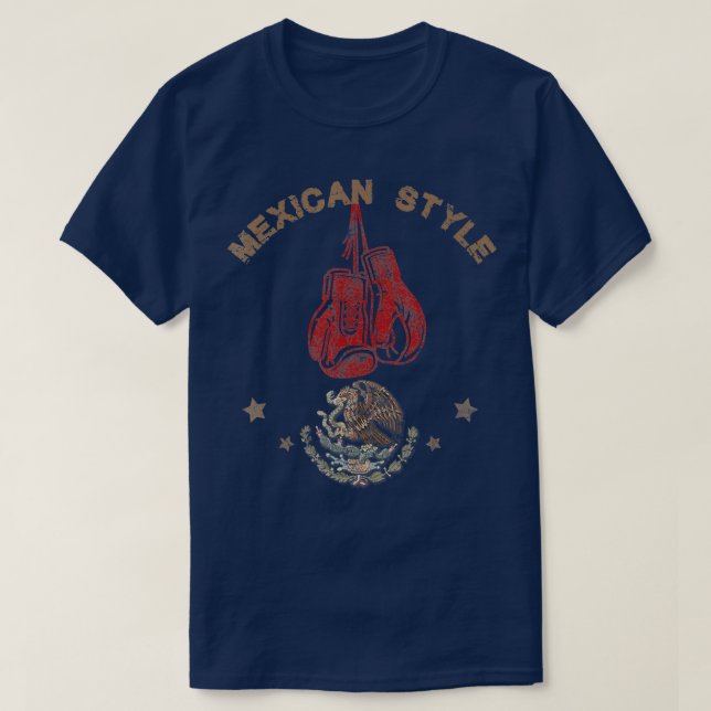 Vintager Boxstil in Mexiko Großer Boxer T-Shirt (Design vorne)