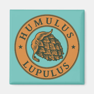 Vintager brauner dunkelgrüner Hop Bierbraun Art Magnet