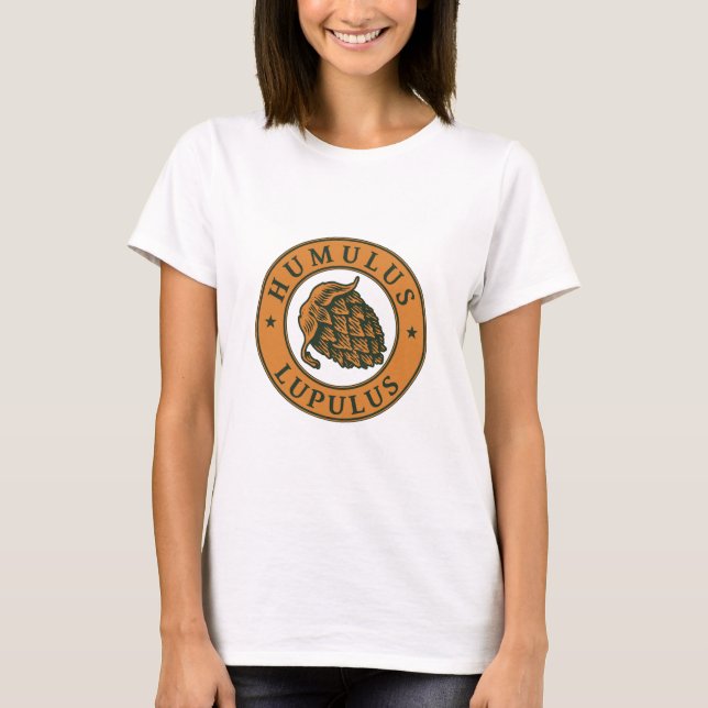 Vintager brauner dunkelgrüner Hop Bierbraun Art T-Shirt (Vorderseite)