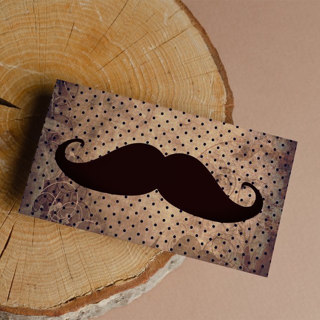Vintager Braunpolka-Punkte lustige Mustache (Vintage brown polka dots funny Mustache)