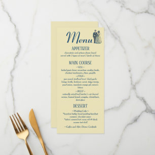 Vintager Brautgarten Hochzeitsempfang Abendessen Menükarte
