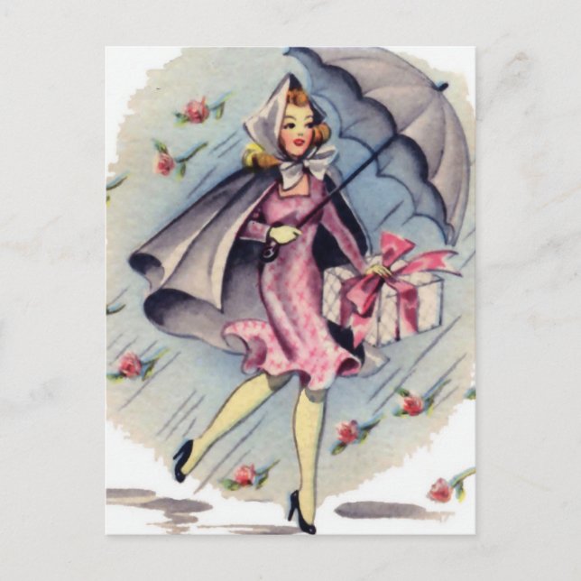 Vintager Brautparty Einladungspostkarte (Vorderseite)