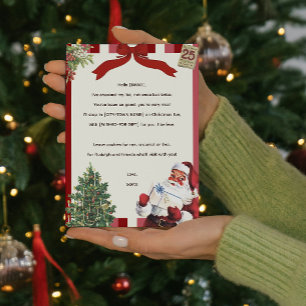 Vintager Brief vom Santa's Desk Rhyming Einladung