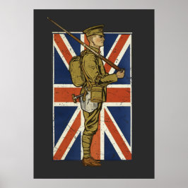 Vintager britischer Flaggensoldat Poster