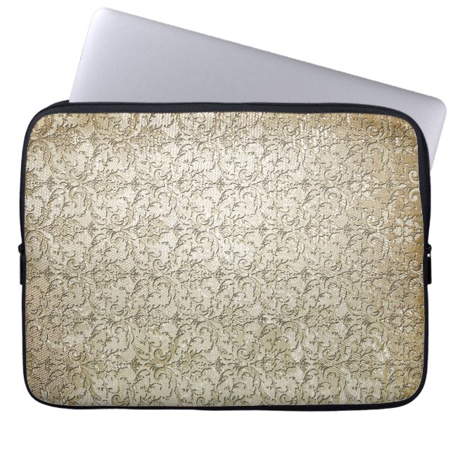 Vintager Brokat-Damast-Druck Laptopschutzhülle (Vorderseite)