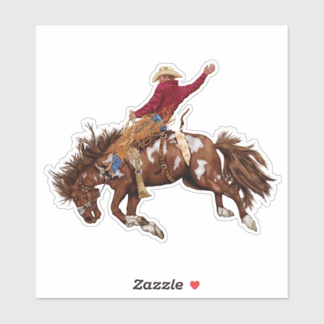 Vintager Broncofahrer Aufkleber (Blatt)