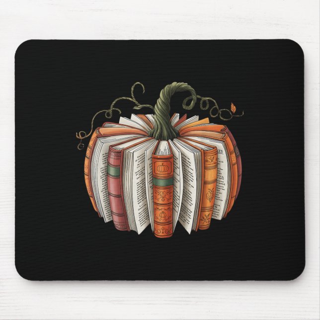 Vintager Buchpumpen Herbst-Librarians Buch Mousepad (Vorne)