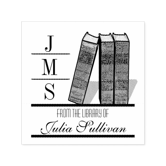 Vintager Buchshelf Permastempel (Design)