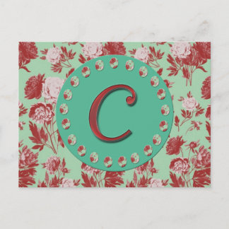 Vintager Buchstabe C Postkarte