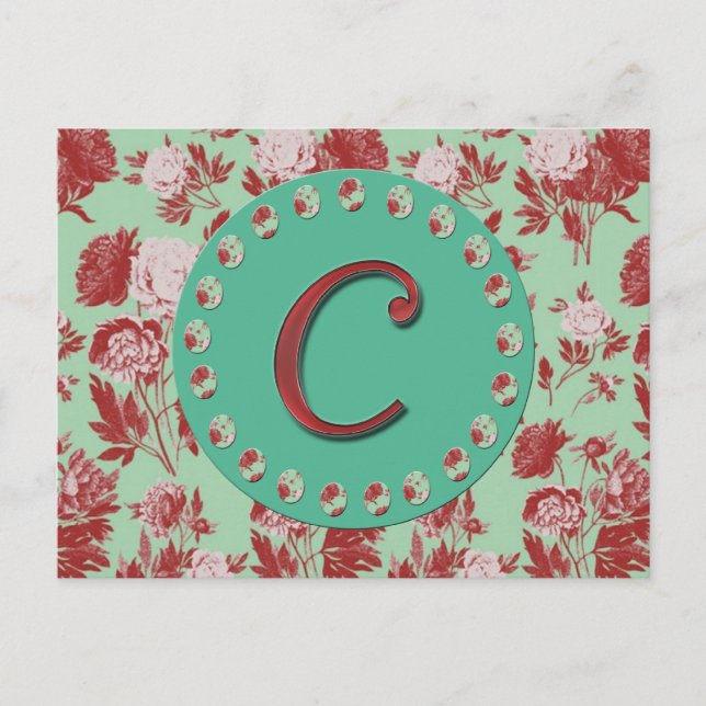 Vintager Buchstabe C Postkarte (Vorderseite)