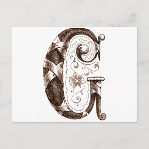 Vintager Buchstabe C Postkarte
