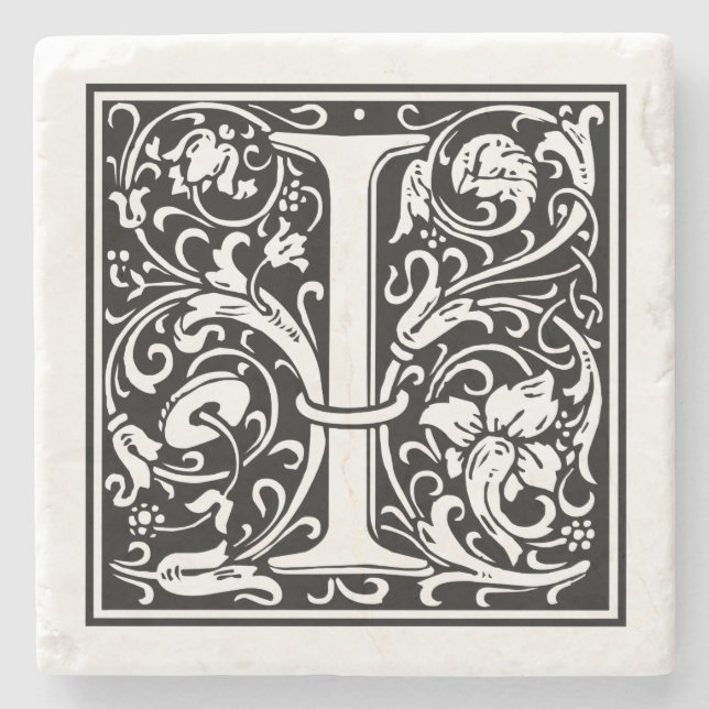 Vintager Buchstabe "I" Steinuntersetzer (Vorderseite)