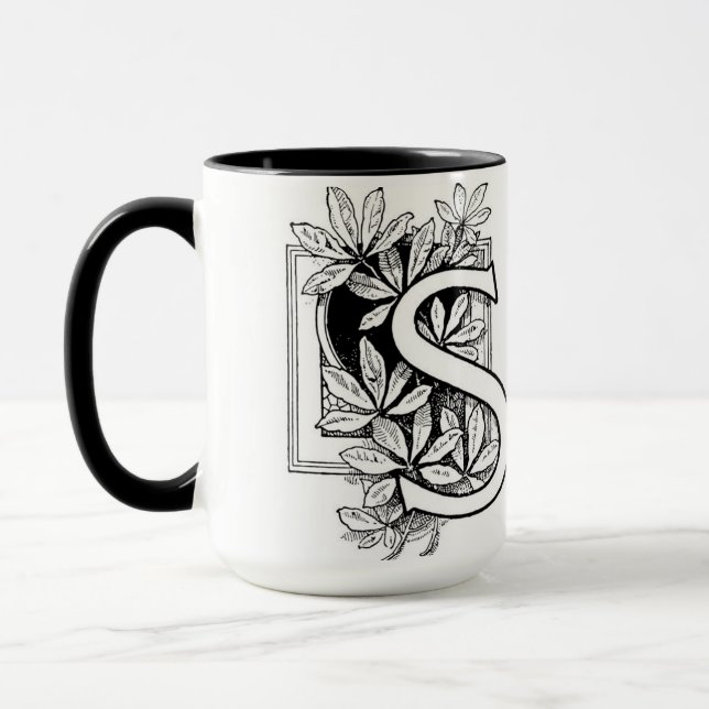 Vintager Buchstabe 'S' Collage - Tasse (Links)