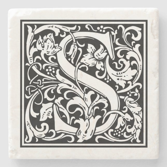 Vintager Buchstabe "S" Steinuntersetzer (Vorderseite)