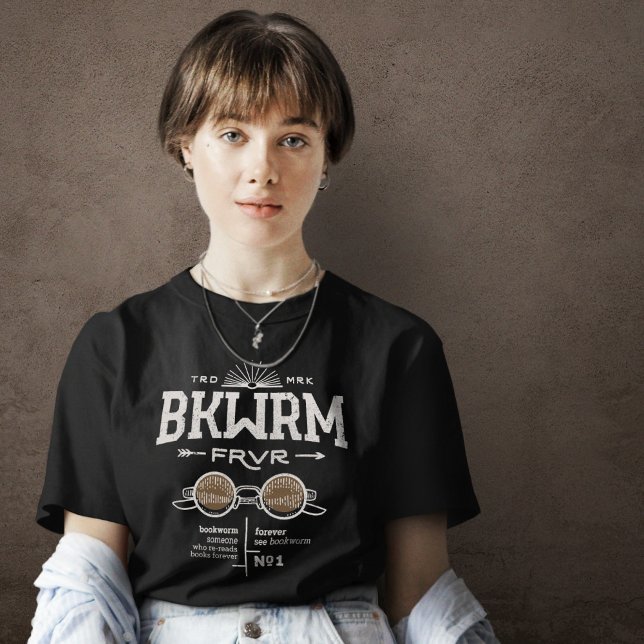 Vintager Buchwürmer BKWRM T-Shirt (Bookworm Forever BKWRM FRVR Vintage T-shirt)