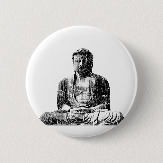 Vintager Buddha-Knopf Button (Vorderseite)