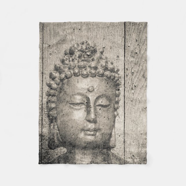 Vintager Buddha-Yoga-Glaube Fleecedecke (Vorderseite)
