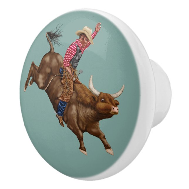 Vintager Bullfahrer Keramikknauf (Rechts)