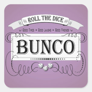 Vintager Bunco Entwurf Quadratischer Aufkleber