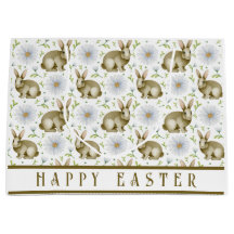 Vintager Bunny Floral Happy Osterfeier