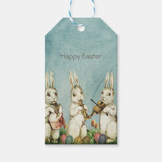 Vintager Bunny Osteraster Geschenkanhänger (Vorderseite)