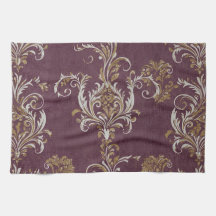 Vintager Burgund und Golddamast