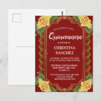 Vintager Burgundy Gelbe Rose Quinceanera Geburtsta