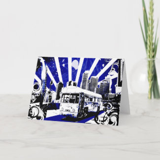 Vintager Bus Feiertagskarte