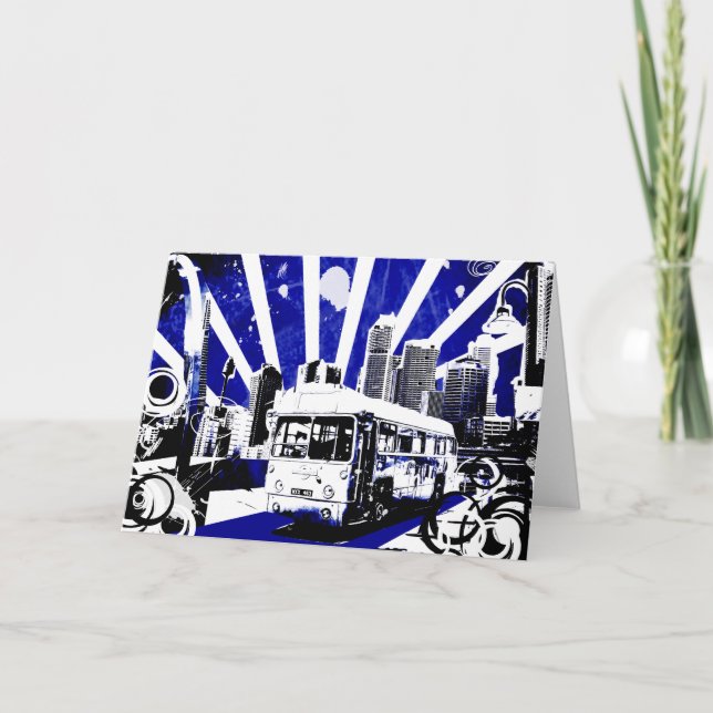 Vintager Bus Feiertagskarte (Vorderseite)