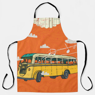 Vintager Bus: Wolken - Hintergrund der Textur Schürze