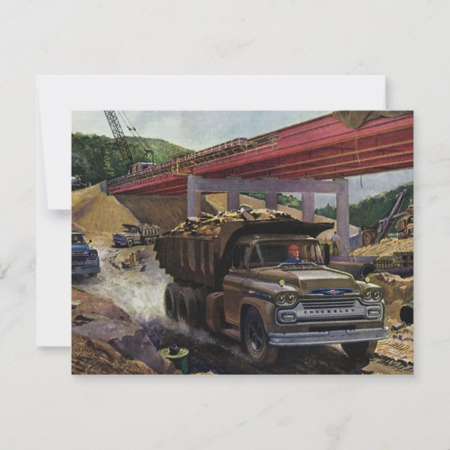 Vintager Business Dump Truck am Baugelände (Vorderseite)