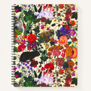 Vintager Butterfly-Kaninchengarten Notizbuch