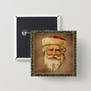 Vintager Button des Weihnachtsmanns