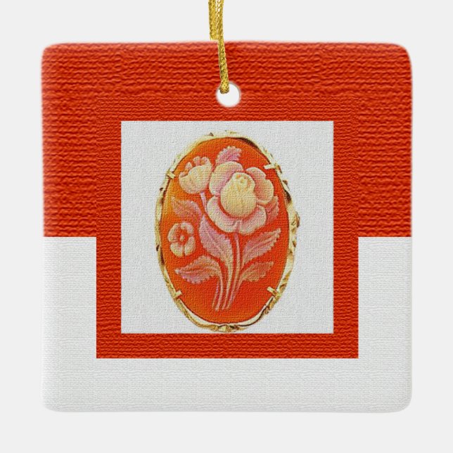 Vintager Cameo-Muttertag Keramikornament (Vorderseite)