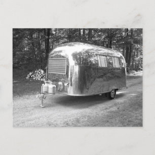 Vintager Camper-Anhänger als Caravel PC B&W Feiertagspostkarte