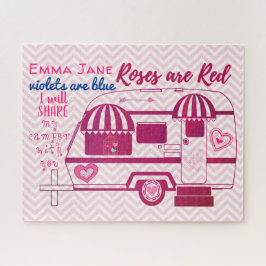 Vintager Camper-Trailer Happy Valentine's Day Card